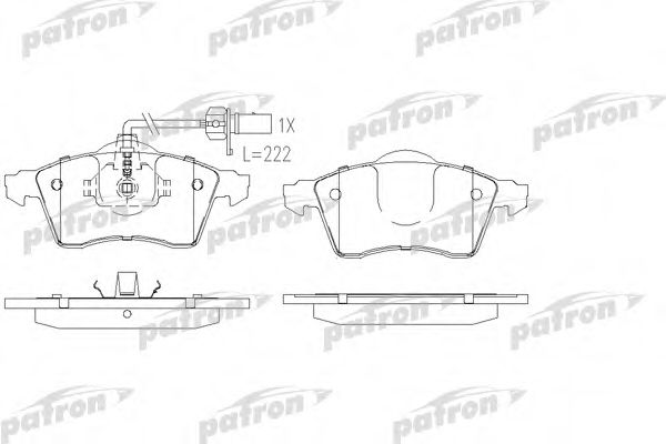 PBP1163 PATRON Комплект тормозных колодок, дисковый тормоз