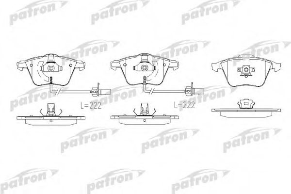 PBP1629 PATRON Тормозная система Комплект тормозных колодок, дисковый тормоз