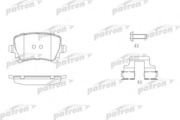 PBP1636 PATRON Комплект тормозных колодок, дисковый тормоз