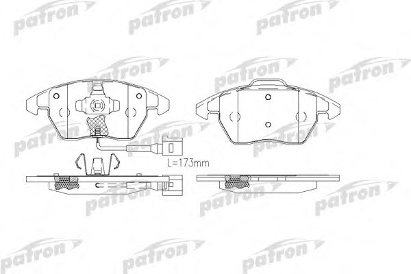 PBP1728 PATRON Комплект тормозных колодок, дисковый тормоз