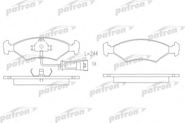PBP212 PATRON Комплект тормозных колодок, дисковый тормоз