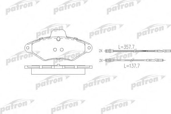 PBP874 PATRON Комплект тормозных колодок, дисковый тормоз
