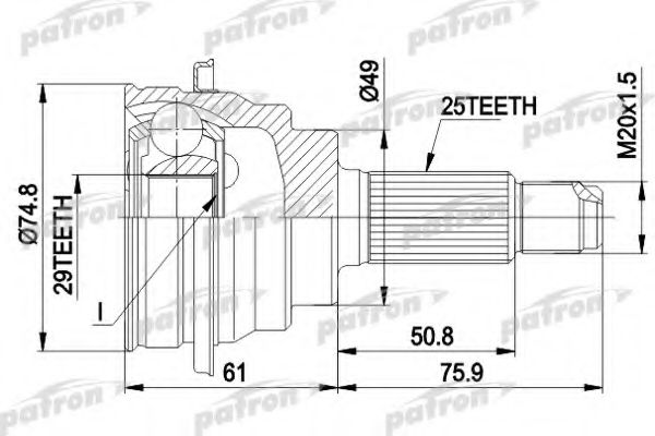 PCV1039 PATRON Joint Kit, drive shaft