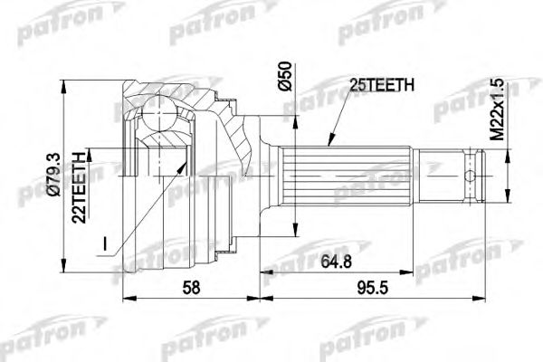 PCV1047 PATRON Joint Kit, drive shaft