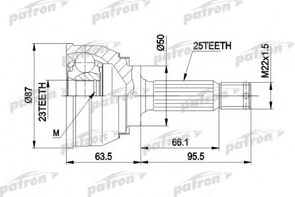 PCV1048 PATRON Привод колеса Шарнирный комплект, приводной вал
