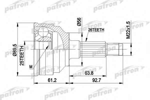 PCV1059 PATRON Final Drive Joint Kit, drive shaft