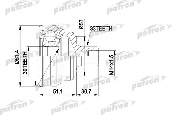 PCV1066 PATRON Joint Kit, drive shaft