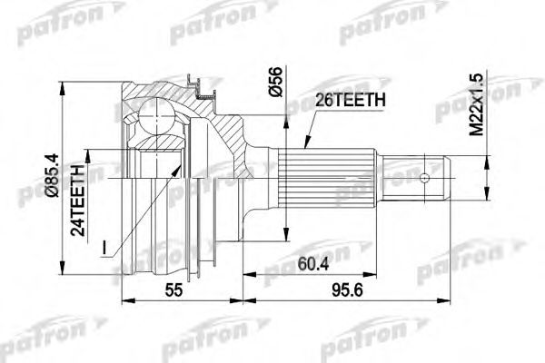 PCV1070 PATRON Final Drive Joint Kit, drive shaft