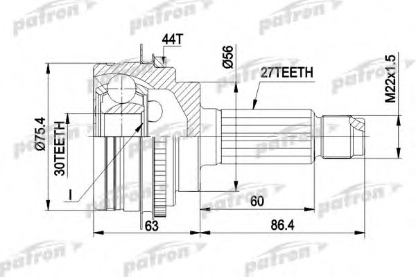 PCV1084 PATRON Joint Kit, drive shaft