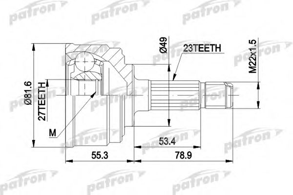 PCV1086 PATRON Gelenksatz, Antriebswelle