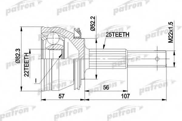 PCV1087 PATRON Joint Kit, drive shaft