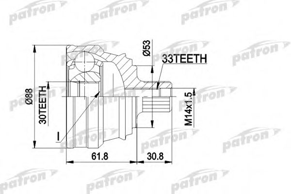 PCV1091 PATRON Joint Kit, drive shaft