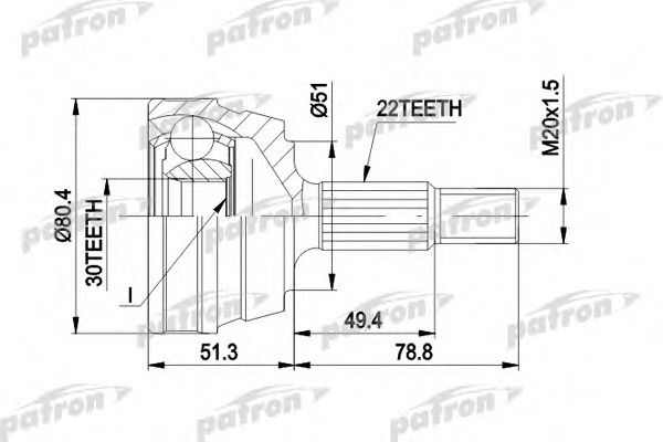 PCV1096 PATRON Joint, drive shaft
