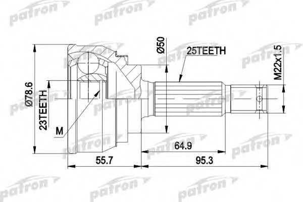 PCV1104 PATRON Joint Kit, drive shaft