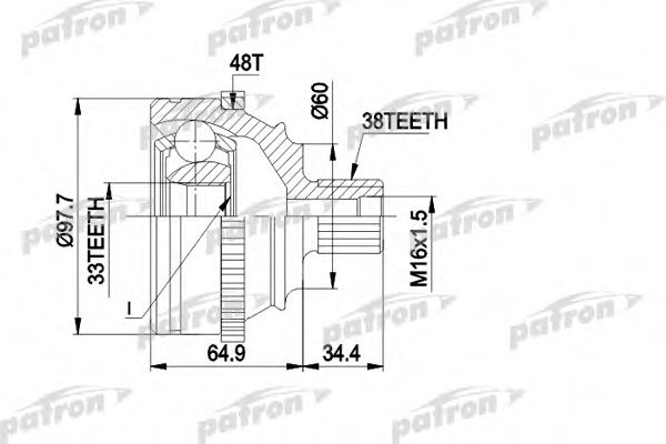 PCV1124 PATRON Gelenksatz, Antriebswelle