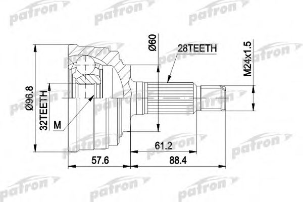 PCV1131 PATRON Joint Kit, drive shaft