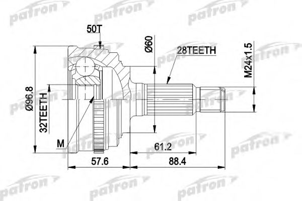 PCV1131A PATRON Joint Kit, drive shaft