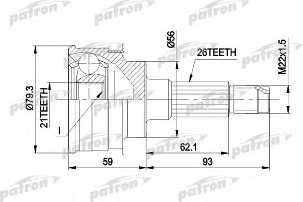 PCV1137 PATRON Joint Kit, drive shaft