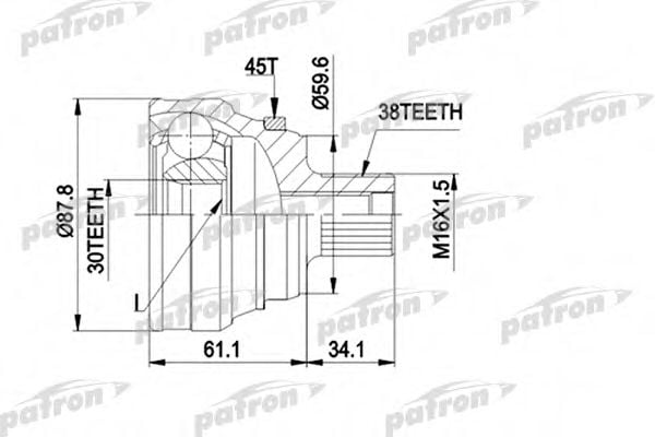 PCV1140 PATRON Gelenk, Antriebswelle