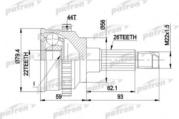 PCV1141 PATRON Joint Kit, drive shaft