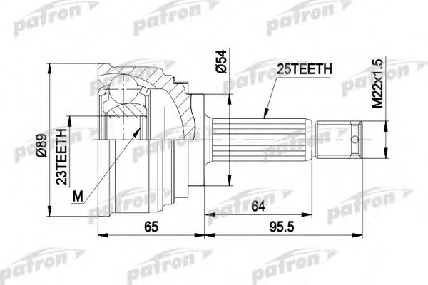 PCV1148 PATRON Radantrieb Gelenksatz, Antriebswelle