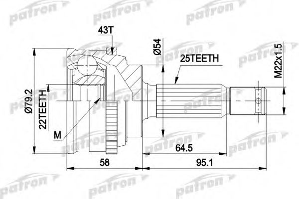 PCV1161 PATRON Final Drive Joint Kit, drive shaft