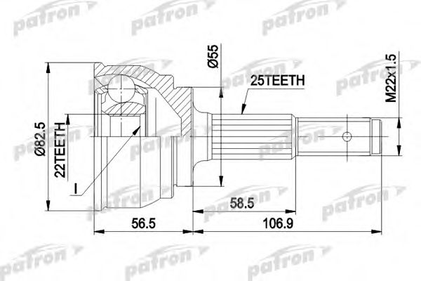 PCV1163 PATRON Joint Kit, drive shaft