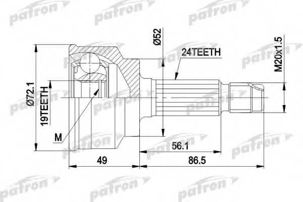 PCV1171 PATRON Gelenksatz, Antriebswelle