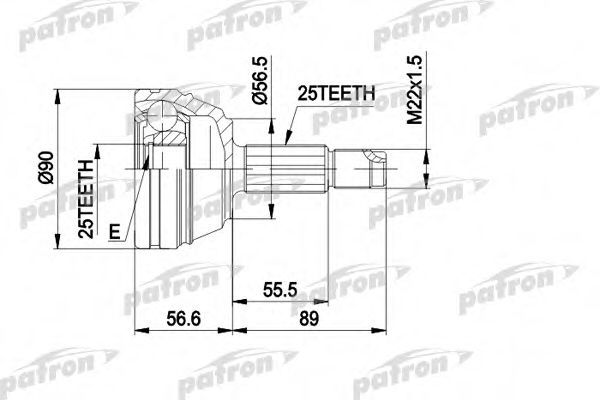 PCV1198 PATRON Gelenk, Antriebswelle