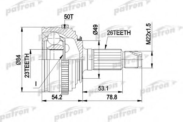 PCV1220 PATRON Final Drive Joint Kit, drive shaft