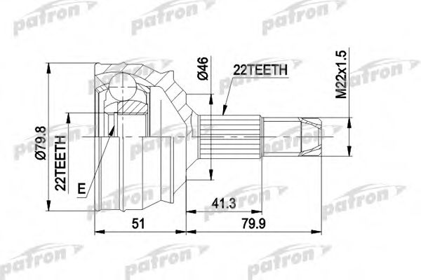 PCV1226 PATRON Joint Kit, drive shaft