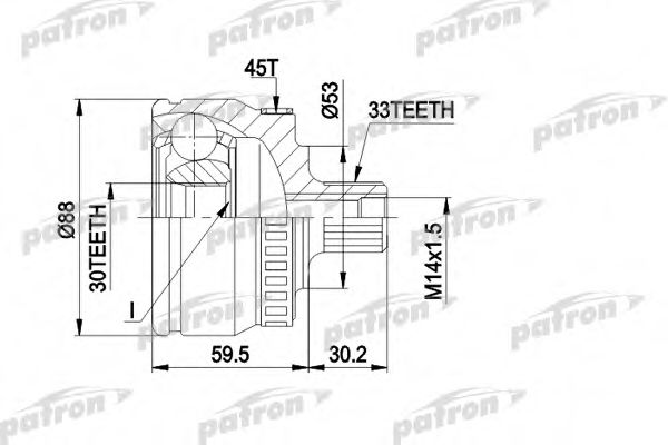 PCV1239 PATRON Gelenk, Antriebswelle