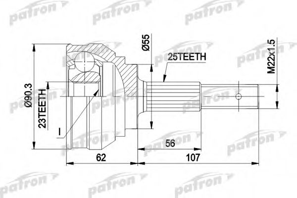 PCV1248 PATRON Final Drive Joint Kit, drive shaft