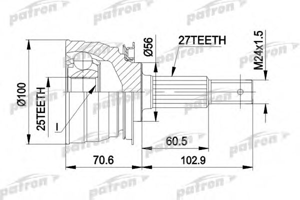 PCV1249 PATRON Joint Kit, drive shaft
