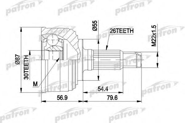 PCV1255 PATRON Gelenksatz, Antriebswelle