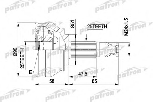 PCV1258 PATRON Joint, drive shaft