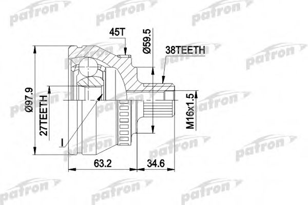 PCV1267 PATRON Gelenk, Antriebswelle