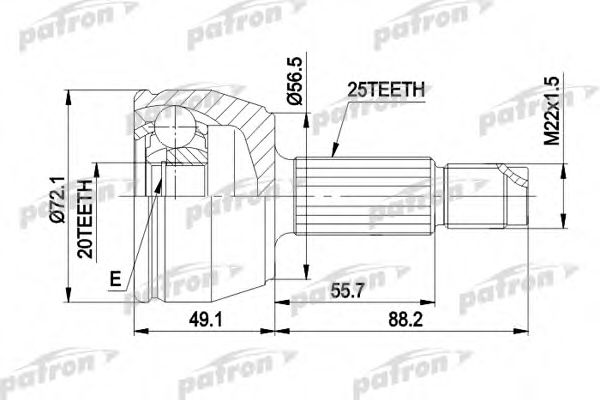 PCV1283 PATRON Joint Kit, drive shaft