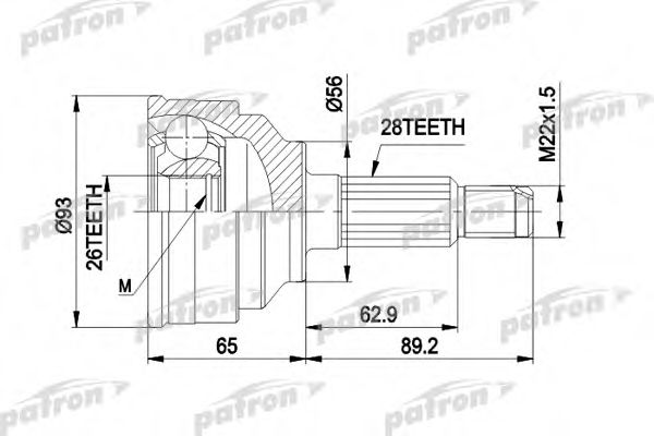 PCV1291 PATRON Joint Kit, drive shaft