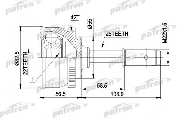 PCV1293 PATRON Gelenksatz, Antriebswelle
