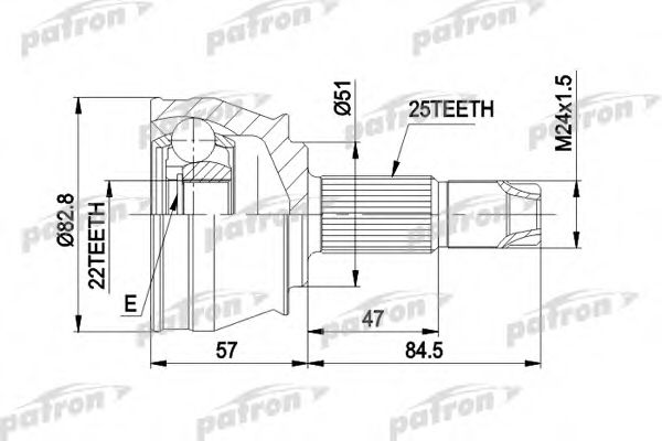 PCV1306 PATRON Gelenksatz, Antriebswelle