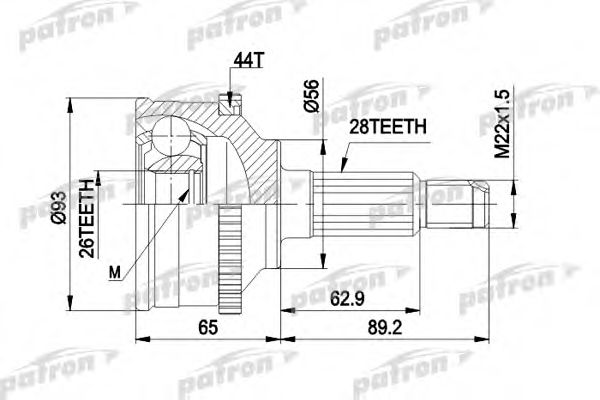 PCV1328 PATRON Gelenksatz, Antriebswelle