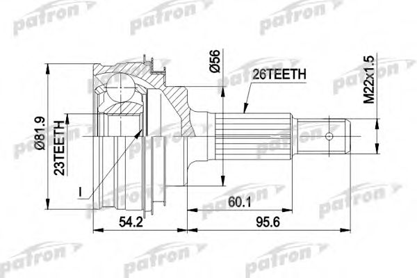 PCV1346 PATRON Final Drive Joint Kit, drive shaft