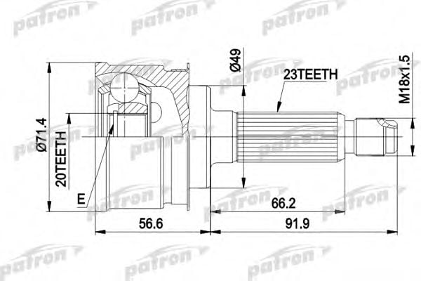 PCV1361 PATRON Joint Kit, drive shaft