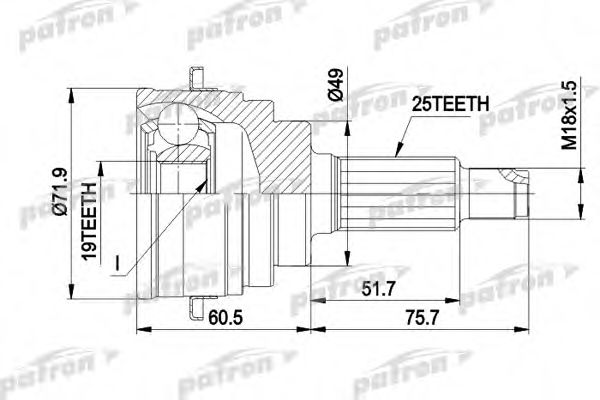 PCV1365 PATRON Final Drive Joint Kit, drive shaft