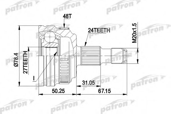 PCV1367 PATRON Gelenksatz, Antriebswelle