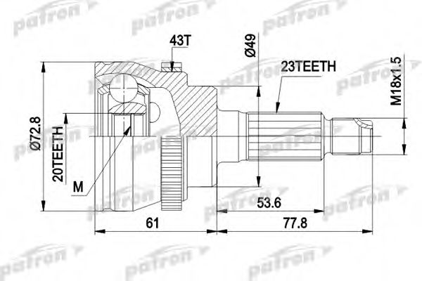 PCV1394 PATRON Joint Kit, drive shaft