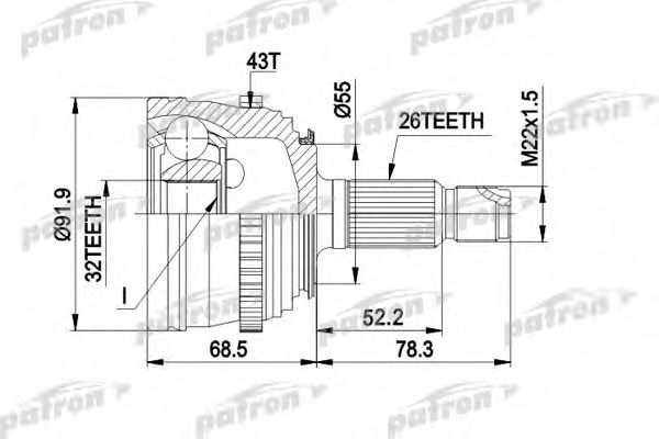 PCV1399 PATRON Joint Kit, drive shaft