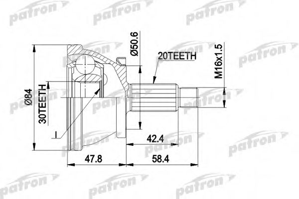PCV1403 PATRON Gelenk, Antriebswelle