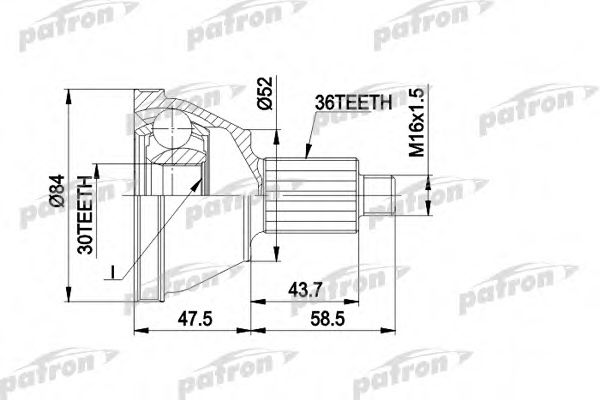 PCV1413 PATRON Joint Kit, drive shaft